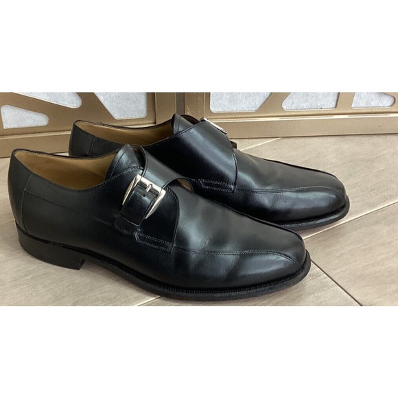 johnston murphy MENS MONK LIGHT OXFORD Derby dress SHOES BLACK 9.5 D/B  Leather main image 6